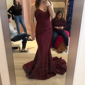 Burgundy red prom dress